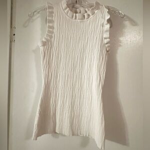 CURRENT AIR White Ruffled Women's Tank Top Small